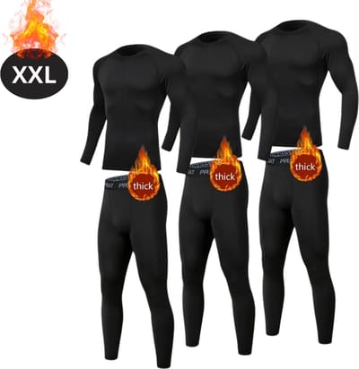 Bovista Thermokleding Heren - Thermobroek - Thermoset 6 stuks - Thermolegging - Winter - Thermoshirt - Zwart - XXL