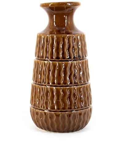 Aardewerk vaas Aztec bruin