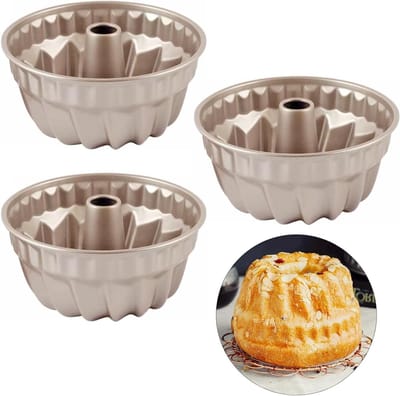 3-delige Turbanvorm Set voor Kleine Taarten, Herbruikbare Carbon Staal Mold met Anti-aanbaklaag, Perfect voor Bakken en Decoreren