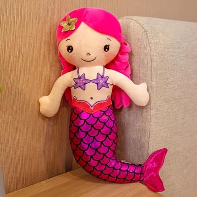 Schattige Zeemeermin Zachte Pluche Poppen Speelgoed - Perfect Verjaardags- en Kerstcadeau voor Kinderen Ideaal voor Spelen en Liefhebbers van Zeeleven rood