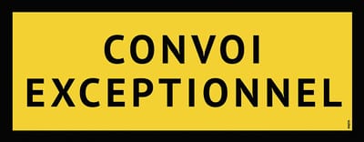 Bord/ waarschuwing | "Convoi exceptionnel" | 40 x 15 cm | Zwaar transport | Uitzonderlijk vervoer | Kunststof | 1 stuk