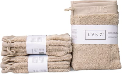 LVNG Washandjes – Set van 12 – 100% Biologisch Katoen – Hotelkwaliteit – GOTS-gecertificeerd – Beige