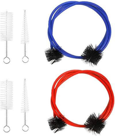 Dailygoods - Reinigingsset trompet - Onderhoudsaccessoires - Flexibel ontwerp - Blauw - Borstels voor blaasinstrumenten - Geschikt voor trompet bugles...