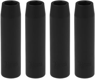 Dailygoods- Impact Socket 10mm Diep - 3/8 Inch Aandrijving - 6-Punts Dopsleutelset - Zwart - Geschikt voor Auto/Bouten Reparatie - Schokbestendig Staal - Dopsleutel
