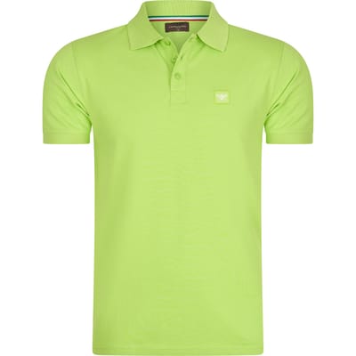 Cappuccino Italia - Heren Polo SS Polo Plain Pique - Groen - Maat L