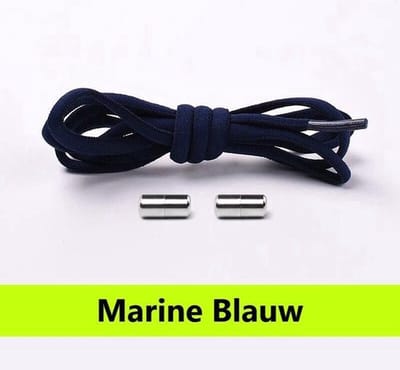 Schoenveters - Marine blauw - Veters rond 0.5 cm - Veters - Elastische veters - Sneakers - Schoenen - Kleding - Sport - Sportschoenen - Accessoires - 100 cm - Veterschoenen dames - Veterschoenen heren - Elastische veters kinderen - Lock laces