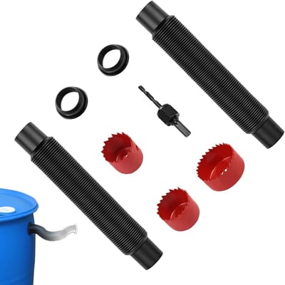 Regenton Afleidingsset - Regenwater Opvang - Water Besparen - Lekvrije Afdichting - 6-31 inch slang - Zwart