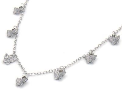 Vlinder ketting Zilverkleurig - Stainless steel - Verstelbaar in gewenste maat - Verkleurt niet - Huidvriendelijk - Betenisvol cadeau - Damesdingetjes