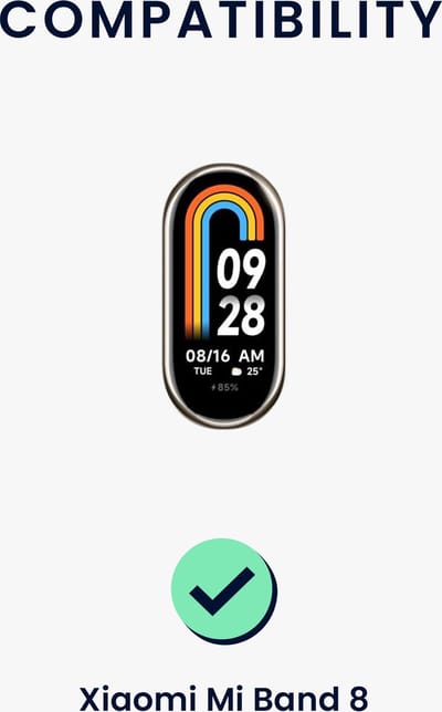 kwmobile elastisch bandje voor smartwatch - geschikt voor Xiaomi Mi Band 10 / Mi Band 9 / 8 - Horlogebandje van katoen - In groen