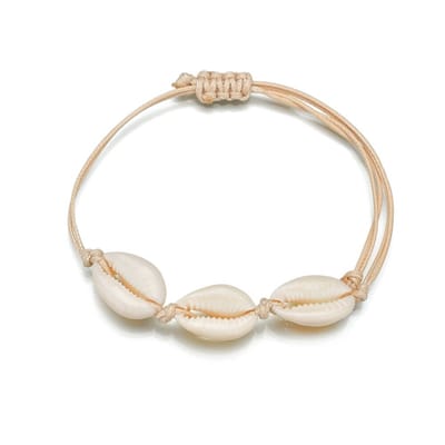 GoedeDoelen.Shop | Koordarmbandje Shelves | Schelpenarmband | Armband Met Schelpen | Modieus | Touwarmband | Polsmaat 16 - 28 cm