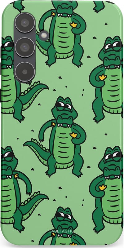 Casetastic hoesje geschikt voor Samsung Galaxy A55 - Dubbellaagse bescherming - Kroko dans - Fashion Case - Mintgroen