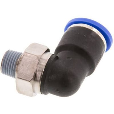 10mm x R1/8'' 90 graden L-verbinding Messing/PA 66 Insteekfitting Buitendraad Kort Draaibaar NBR [2 Stuks]