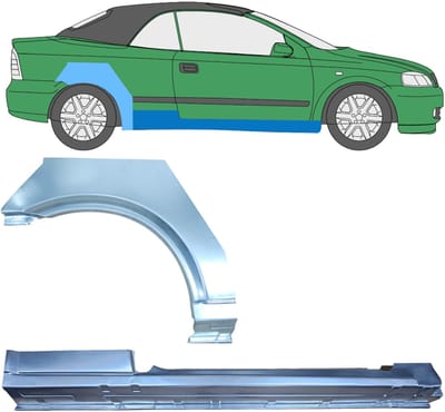 Reparatiepaneel dorpel + achterspatbord voor Opel Astra G 1998-2009 / Rechts