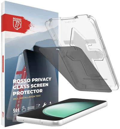 Rosso Privacy Screen Protector Geschikt voor Samsung Galaxy S23 FE - 9H Gehard Glas - Met Installatietray - Case Friendly Tempered Glass - Anti Spy - Eenvoudige Installatie