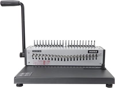 Plastic Comb Binding Machine met 21 Gaten, Perforeert 12 A4 Pagina's en Bind tot 200 Pagina's, Ideaal voor Kantoor en School