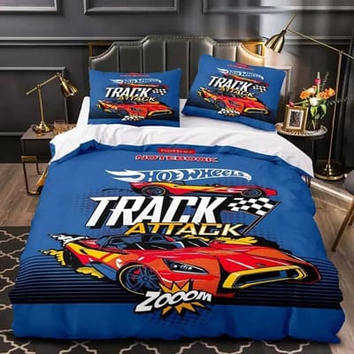 Monster Truck Hot Wheel 3D Geprint Dekbedovertrek Kussensloop Beddengoed Set Twin Full Queen King Size voor Slaapkamer Decor 01 200X200cm 3pcs