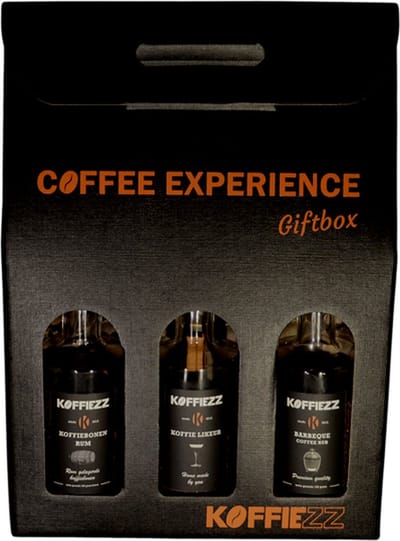 Koffiezz Experience giftbox. Met bijzondere koffiesoorten en een koffie BBQ rub