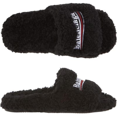 Balenciaga Nep Schapenvacht Slippers 1096 654261 W14c2 654261 W14C2 1096 (35) black