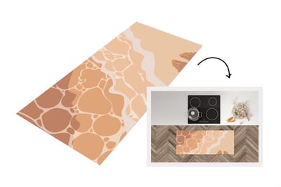 Keukenloper - Loper keuken - Strand - Golf - Voeten - 120x50 cm - Keukenloper vinyl