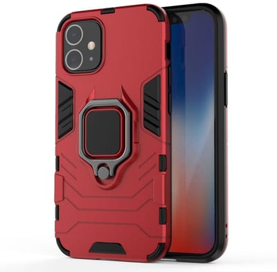 Clear Hybrid Ring Case geschikt voor iPhone 12 Mini | Clear back geschikt voor iPhone hoesje met hard back en TPU Bumper | geschikt voor Apple iPhone 12 mini 5.4 inch case | Backcover hoesje met ring