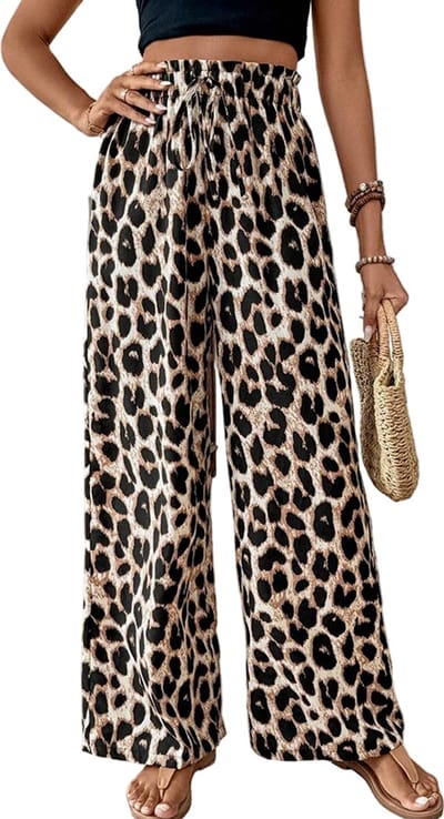 Loose Fit Dames Broek Luipaard Tijgerprint - Zomer - Lounge - Palazoo - Maat S