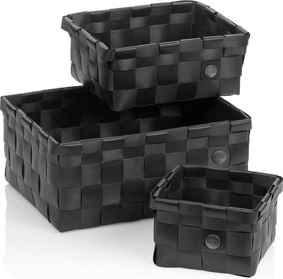 Mand, Set van 3 Stuks, Polypropyleen, Zwart - Kela | Neo