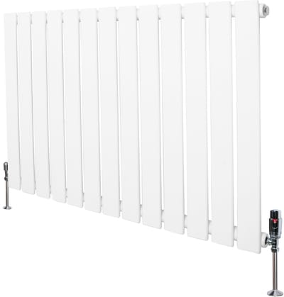 1-kolom design radiator - 600x910 mm - wit - thermostaatkraan