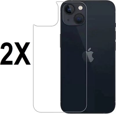 Screenz® - BACK Screenprotector geschikt voor iPhone 15 Plus - Tempered glass Screen protector geschikt voor achterkant iPhone 15 Plus - Beschermglas - Glasplaatje - 2 stuks