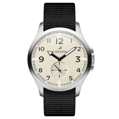 Luxor | Vintage-stijl Zilverkleurig en Crèmekleurig Roestvrijstalen Veldhorloge