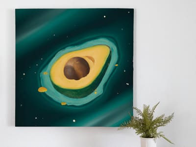 Avocado nebula | Avocado Nebula | Kunst - 30x30 centimeter op Canvas | Foto op Canvas