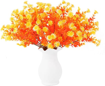 Kunstbloemen Herfst Decoratie - Nepbloemen Boeket - Woonkamer Kantoor Decoratie - Weerbestendig Plastic Materiaal - 36cm 7 Stuks - Herfsttinten