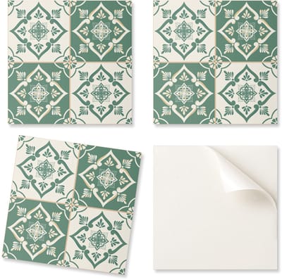 Zelfklevende tegels met print - Perfect voor de keuken. Bloemenpatronen op tegels van 20x20x20 cm.