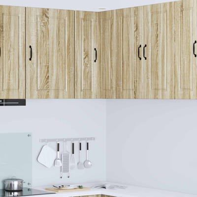 vidaXL - Wandhoekkast - PORTO - Sonoma - Eik - 57 - x - 57 - x - 80 - cm - Bewerkt - hout