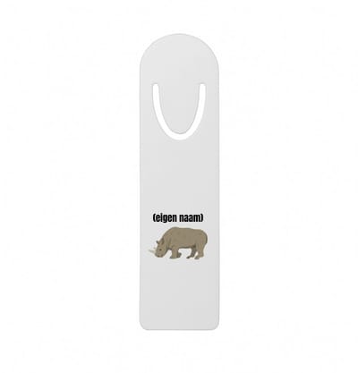 Hacebo® - neushoorn met eigen naam metalen boekenlegger - Neushoorn - neushoorn liefhebbers - iemand die houdt van neushoorns - verjaardag - cadeau - kado Bladwijzer boekenleggers - 12.7 cm x 3.2cm