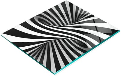 Decoratieve glazen snijplank voor in de keuken, abstract wervelpatroon, 60x52 cm