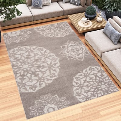 Tapiso Patio Indoor Tapijt Buitenkleed Grijs Tuintapijt Outdoor Modern Maat- 140x200