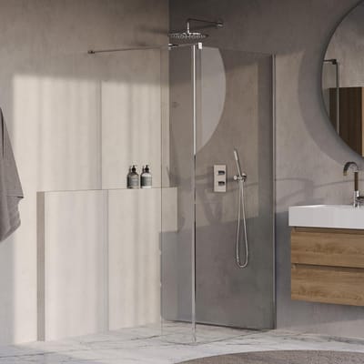 Brauer Oblivion - Inloopdouche - Helder Glas - 90 x 200 cm - met Zijwand 30 cm - incl. Glascoating - Chroom