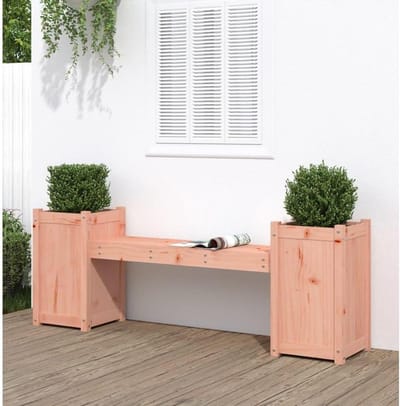 Tuinbank met plantenbakken - Zitbank buiten - Terras decoreren - 2-in-1 design - 180 x 36 x 63 cm - Bruin