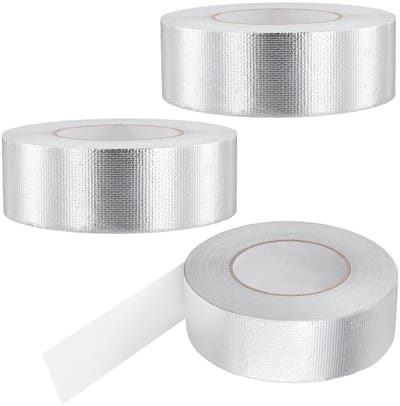 Set van 3 Aluminium Plakbanden, 50 mm x 50 m, Warmtebestendig voor Reparatie, Afdichting en Isolatie