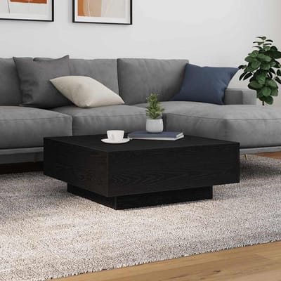 vidaXL - Zwart - eiken - 80 - x - 80 - x - 31 - cm - Bewerkt - hout