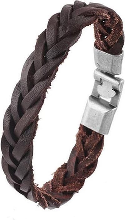 Montebello Armband Karel Brown - Pu Leer - Messing - 10mm - 21cm