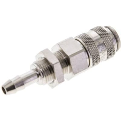 Vernikkeld Messing DN 5 Luchtkoppeling Snelkoppeling 6 mm Slangpilaar Schotkoppeling