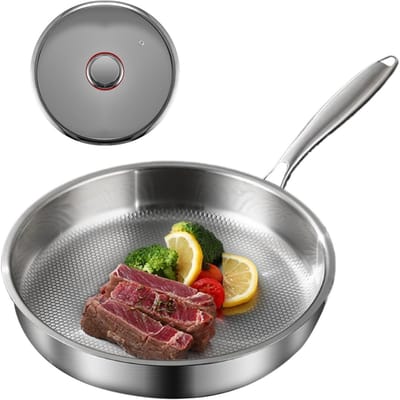 Koekenpan met Deksel - Koekenpan Non-stick - Koken en Bakken - Afneembare Handgreep - 20 cm - Zwart