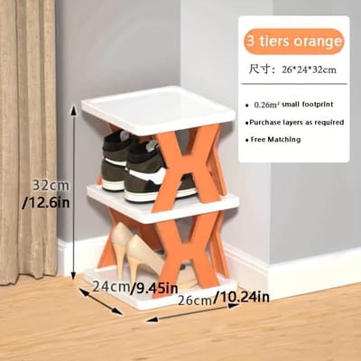 Étagère à chaussures pliante à 3 niveaux, étagère à chaussures d'angle étroite, support à chaussures vertical, gain de place, organisateur de rangement de chaussures autonome multifonctionnel, étagère à chaussures 1pc