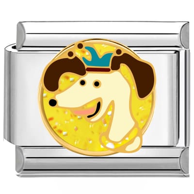 Quiges - Schakel - Bedel - 9mm - charms - Cartoon honden - Geschikt voor - armband - Schakelarmband - italy bedels armband