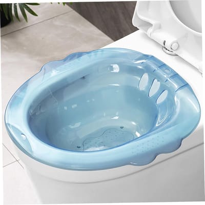 Zitbad Toilet - Bidet Opzet - Persoonlijke Hygiëne - Anti-overloop Ontwerp - 39 x 39 x 12 cm - Blauw