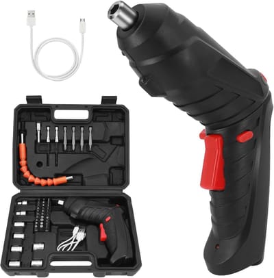 Elektrische Schroevendraaier - Draadloos Gereedschap - Klus Klussen - 48 Delige Set - 12x4x16cm