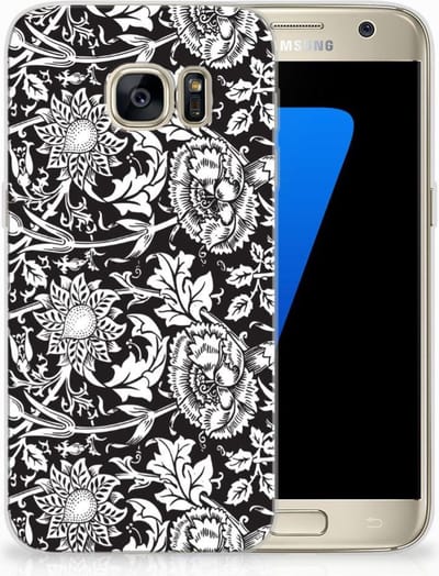 Samsung Galaxy S7 TPU Case Black Flowers