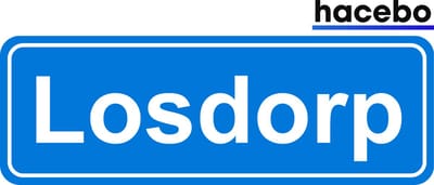 Hacebo - Plaatsnaam Sticker - 29x10 CM - Losdorp sticker - Verkeersborden sticker - grappige cadeaus - Losdorp