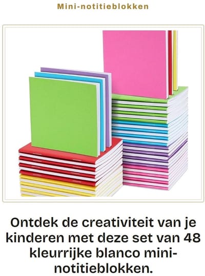 Dailygoods- Notitieblokken Set van 48 - Mini-notitieblokken - Blanco Pagina's - Dagboeken - Creatieve Uitlaatklep - 10 x 10 cm - Notitieboekjes
